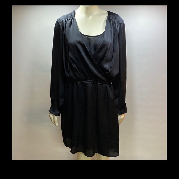 BCBGMAXAZRIA Woman’s Black Satin Drawstring Waist Mini Cocktail Dress - Picture 10 of 10
